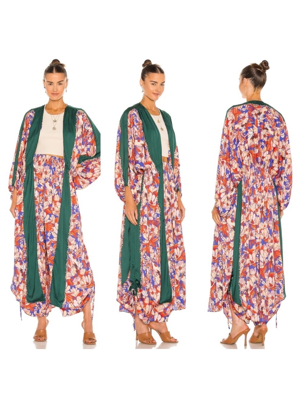 Free People In Bloom Kimono In Midnight Combo Size XS